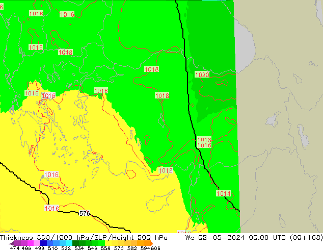 Thck 500-1000hPa UK-Global St 08.05.2024 00 UTC
