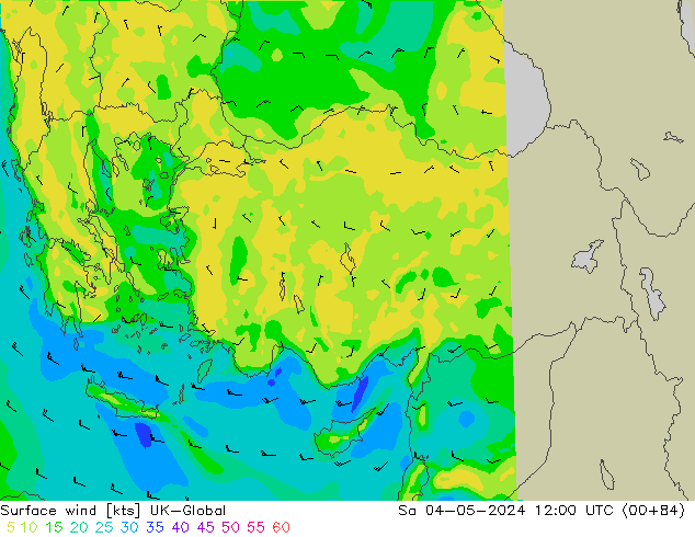 Surface wind UK-Global So 04.05.2024 12 UTC