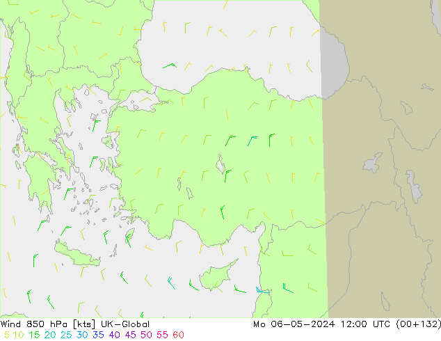 ветер 850 гПа UK-Global пн 06.05.2024 12 UTC