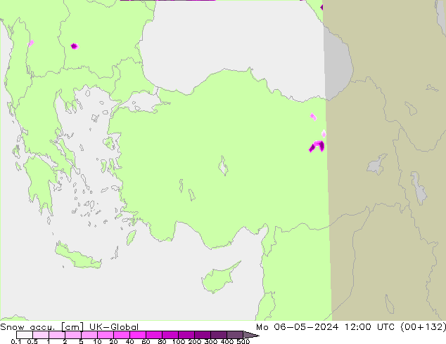 Snow accu. UK-Global Po 06.05.2024 12 UTC