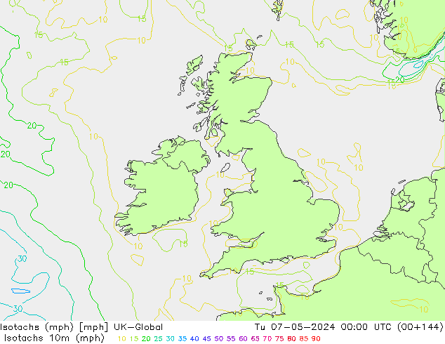 Isotachen (mph) UK-Global di 07.05.2024 00 UTC