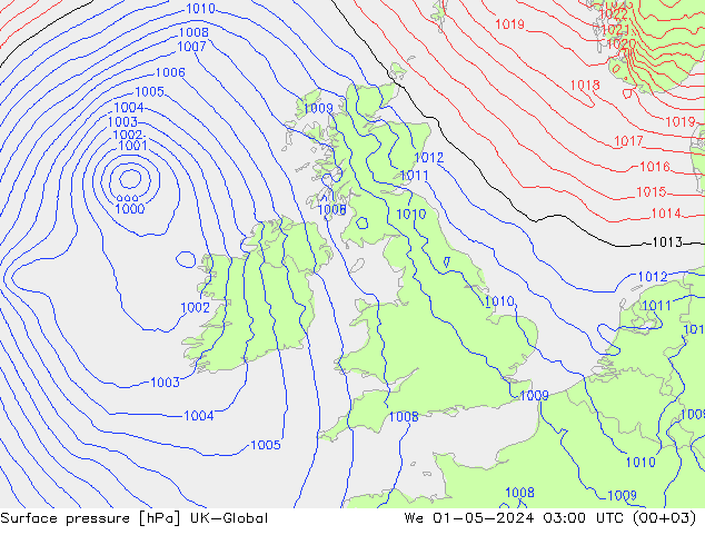 Luchtdruk (Grond) UK-Global wo 01.05.2024 03 UTC