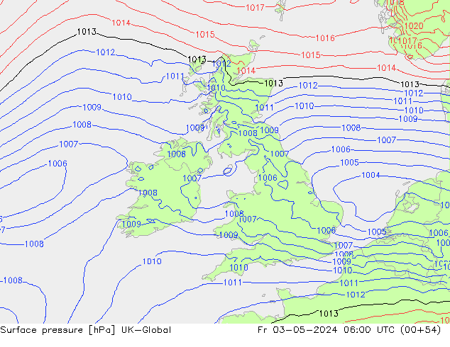 приземное давление UK-Global пт 03.05.2024 06 UTC