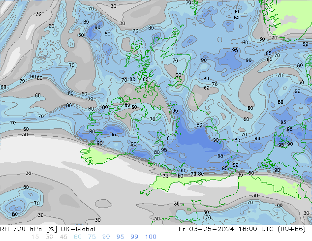 RH 700 hPa UK-Global ven 03.05.2024 18 UTC