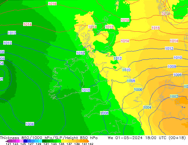 Thck 850-1000 hPa UK-Global Qua 01.05.2024 18 UTC