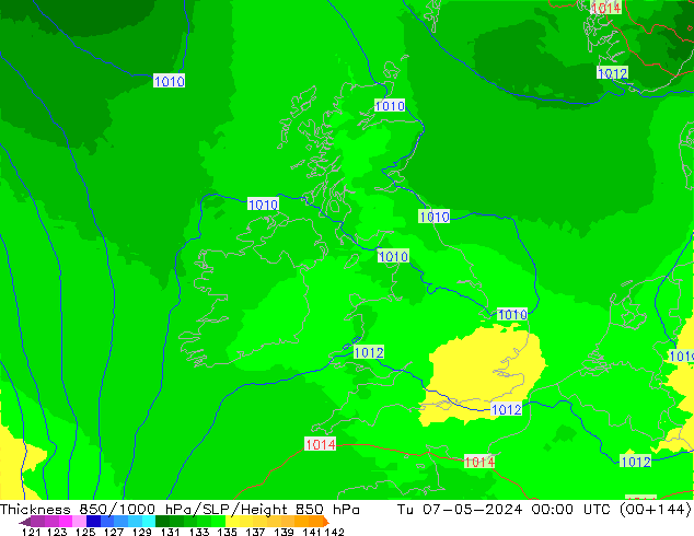 Thck 850-1000 hPa UK-Global Tu 07.05.2024 00 UTC