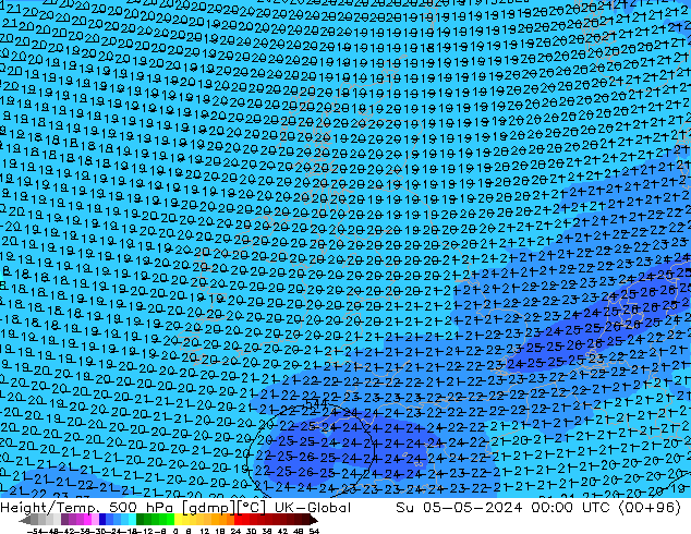 Geop./Temp. 500 hPa UK-Global dom 05.05.2024 00 UTC