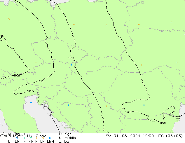 Cloud layer UK-Global St 01.05.2024 12 UTC