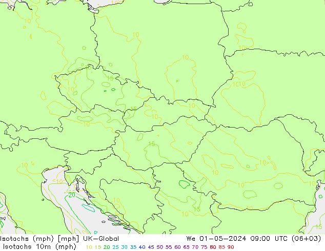 Isotachs (mph) UK-Global St 01.05.2024 09 UTC