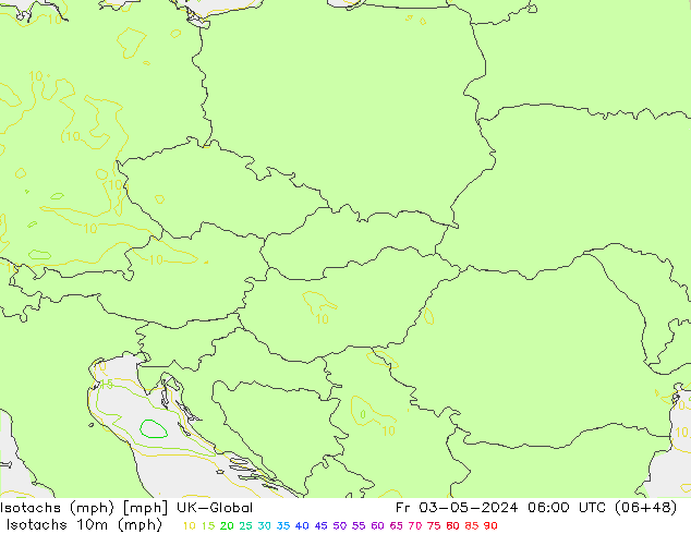 Isotachs (mph) UK-Global Fr 03.05.2024 06 UTC