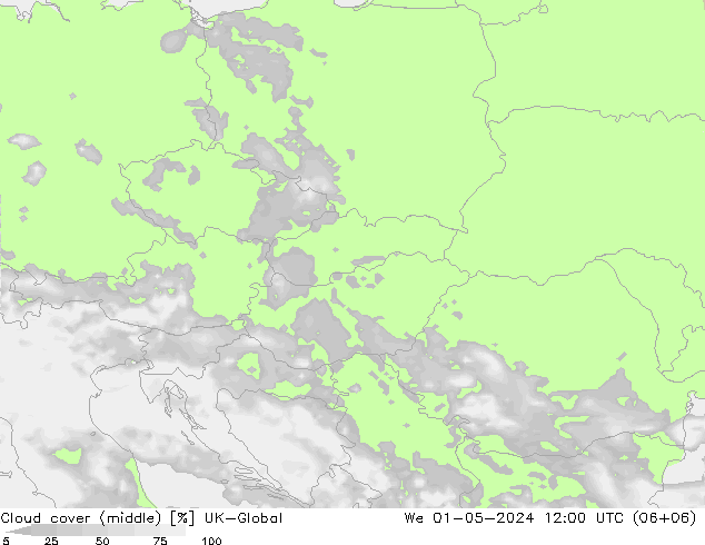 oblačnosti uprostřed UK-Global St 01.05.2024 12 UTC