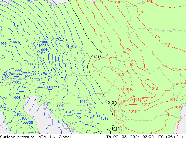 Surface pressure UK-Global Th 02.05.2024 03 UTC