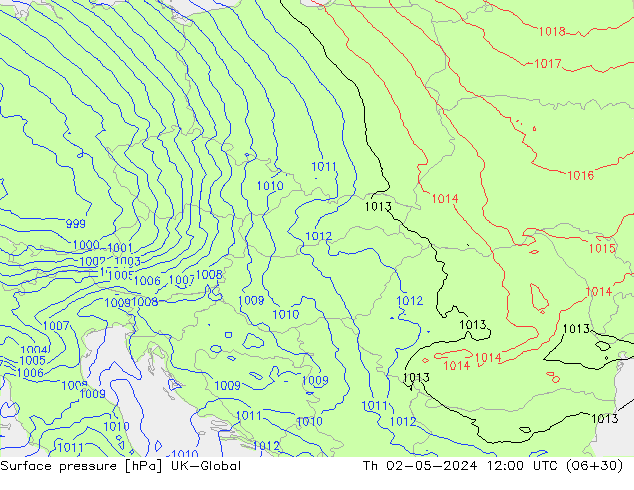 Luchtdruk (Grond) UK-Global do 02.05.2024 12 UTC