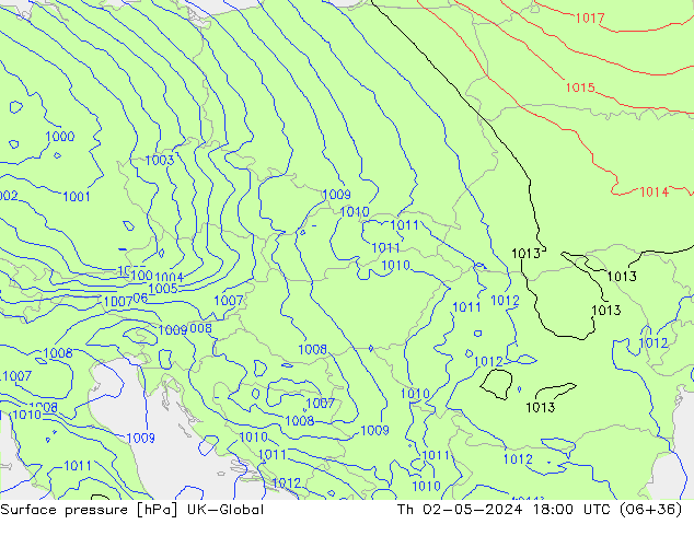 Surface pressure UK-Global Th 02.05.2024 18 UTC