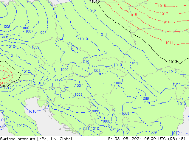 Surface pressure UK-Global Fr 03.05.2024 06 UTC