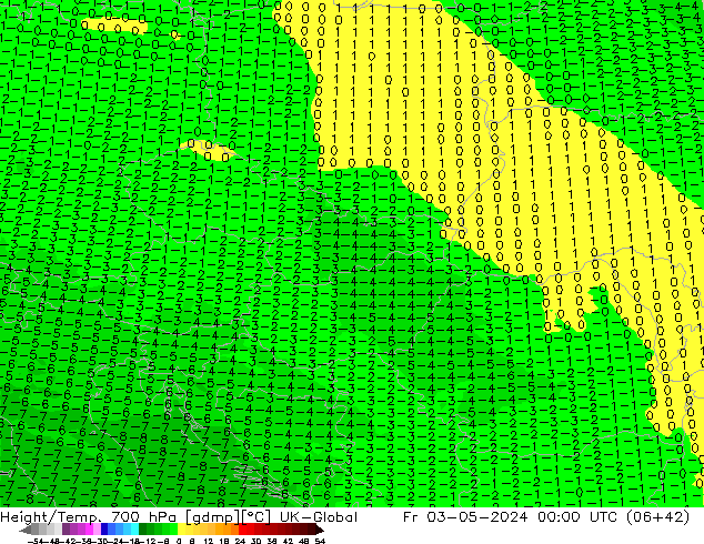 Height/Temp. 700 гПа UK-Global пт 03.05.2024 00 UTC