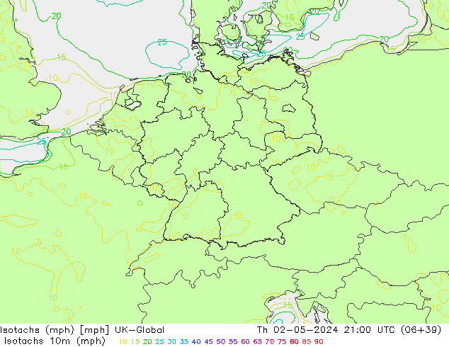 Isotachs (mph) UK-Global Th 02.05.2024 21 UTC