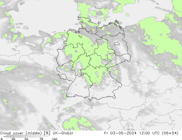 Nuages (moyen) UK-Global ven 03.05.2024 12 UTC
