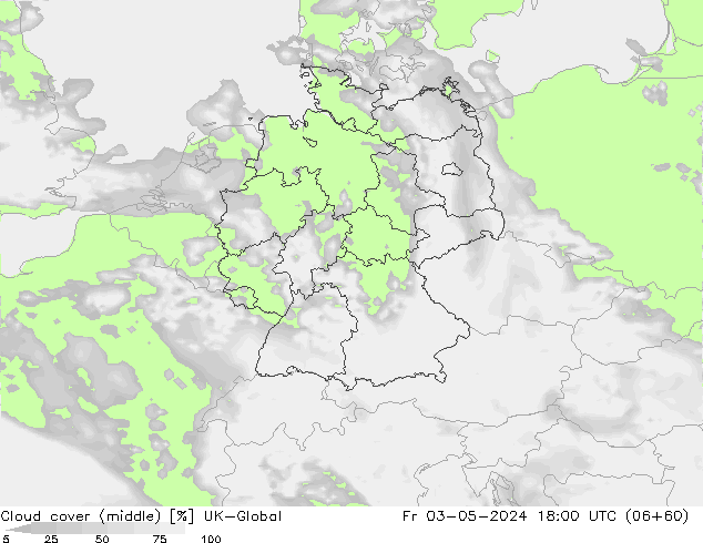 Cloud cover (middle) UK-Global Fr 03.05.2024 18 UTC