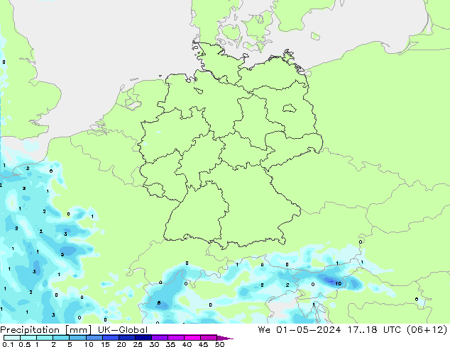 Precipitación UK-Global mié 01.05.2024 18 UTC