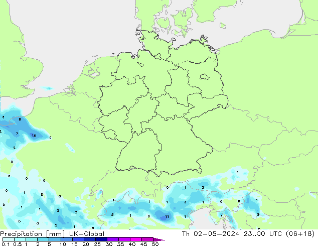 Precipitación UK-Global jue 02.05.2024 00 UTC