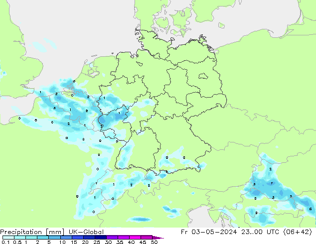 Precipitation UK-Global Fr 03.05.2024 00 UTC