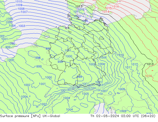 Surface pressure UK-Global Th 02.05.2024 02 UTC