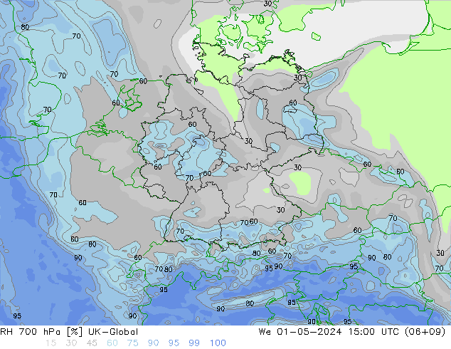 RV 700 hPa UK-Global wo 01.05.2024 15 UTC