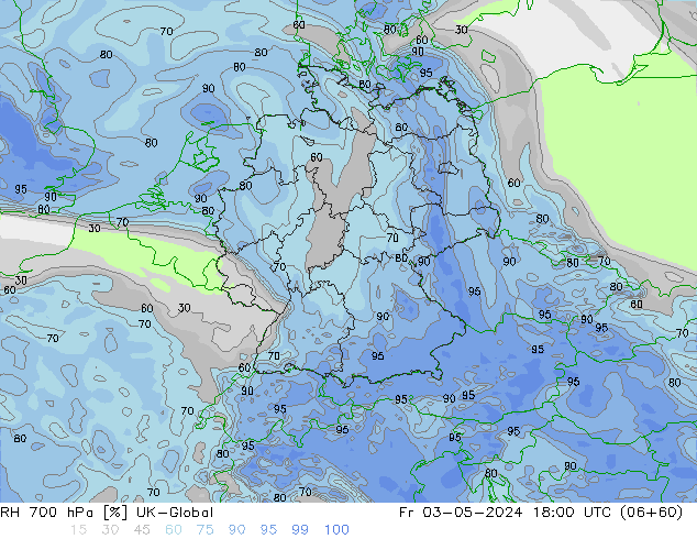 RH 700 гПа UK-Global пт 03.05.2024 18 UTC