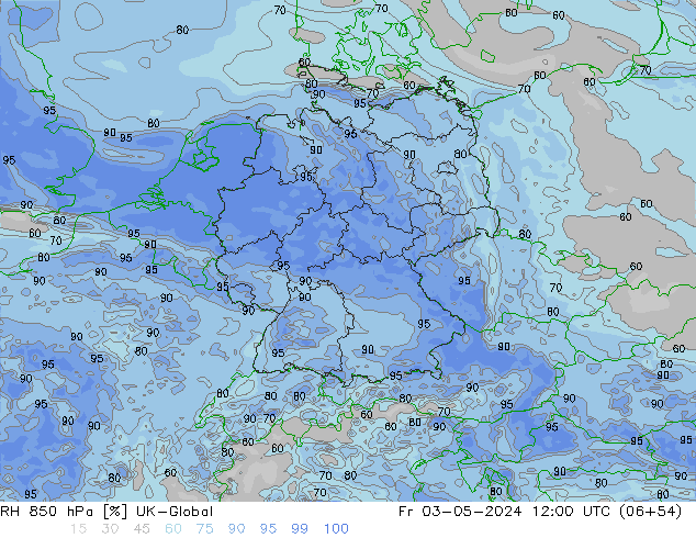 RH 850 hPa UK-Global Fr 03.05.2024 12 UTC