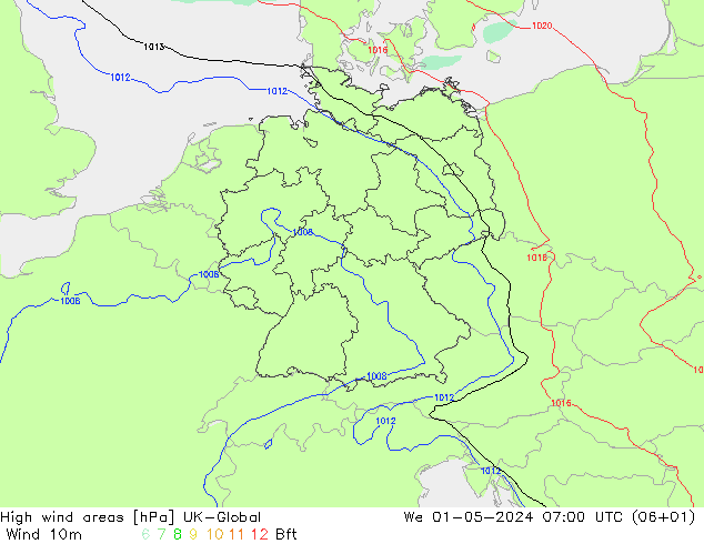 High wind areas UK-Global We 01.05.2024 07 UTC