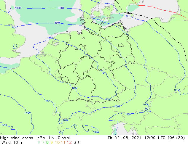 High wind areas UK-Global Th 02.05.2024 12 UTC