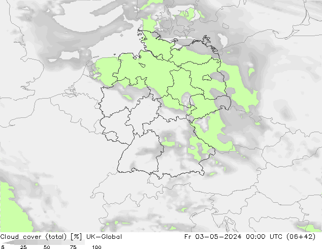 Nuages (total) UK-Global ven 03.05.2024 00 UTC