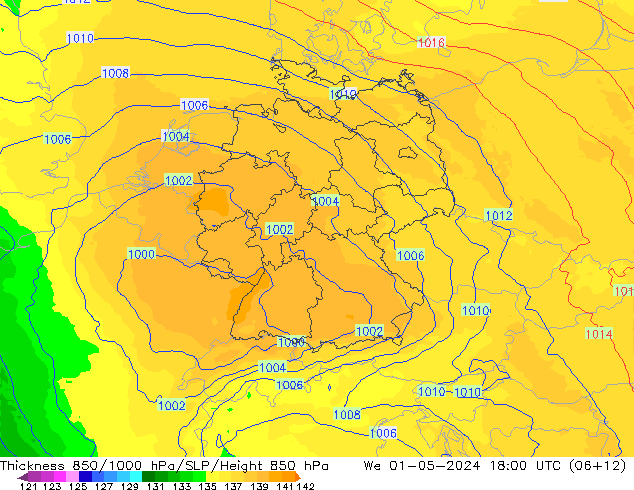 Thck 850-1000 hPa UK-Global Qua 01.05.2024 18 UTC