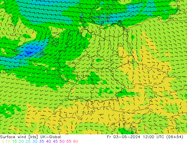 Surface wind UK-Global Fr 03.05.2024 12 UTC