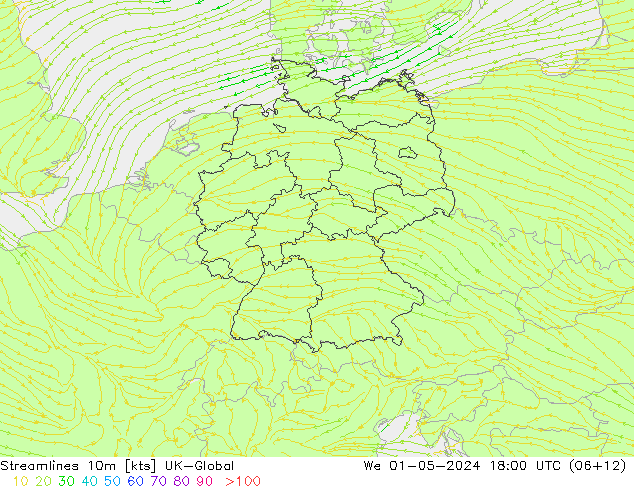 Streamlines 10m UK-Global We 01.05.2024 18 UTC