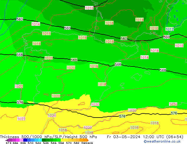 Thck 500-1000hPa UK-Global  03.05.2024 12 UTC