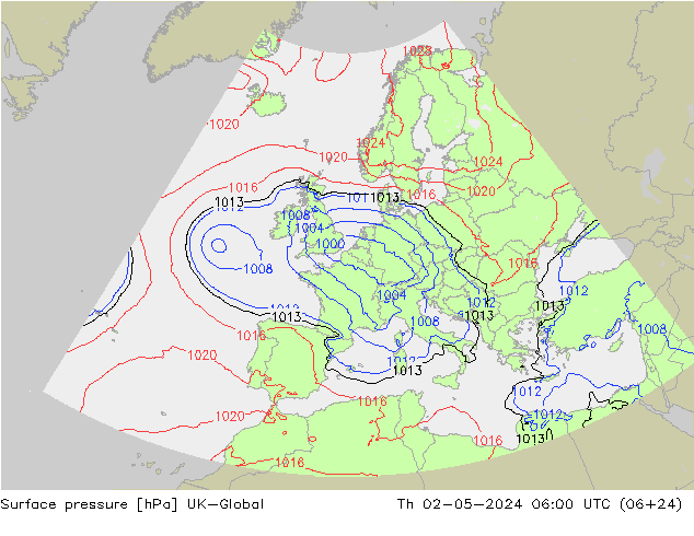 Luchtdruk (Grond) UK-Global do 02.05.2024 06 UTC