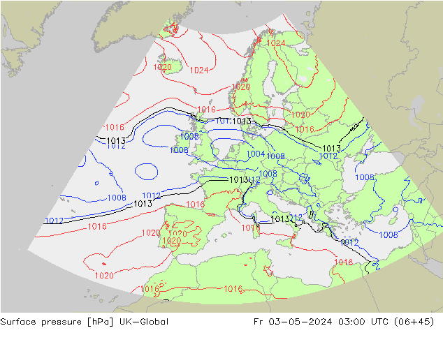 pression de l'air UK-Global ven 03.05.2024 03 UTC