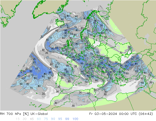 RH 700 hPa UK-Global ven 03.05.2024 00 UTC