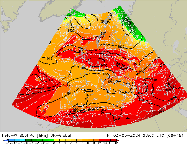 Theta-W 850hPa UK-Global pt. 03.05.2024 06 UTC