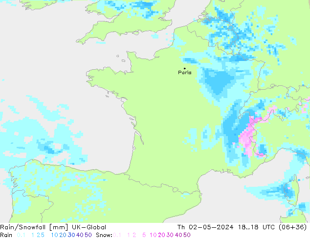 Regen/Schneefall UK-Global Do 02.05.2024 18 UTC