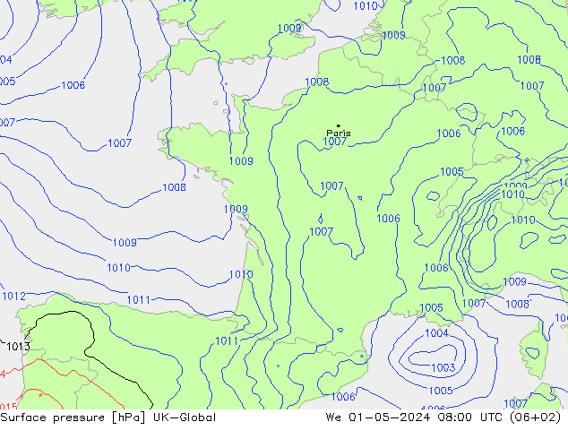 Bodendruck UK-Global Mi 01.05.2024 08 UTC