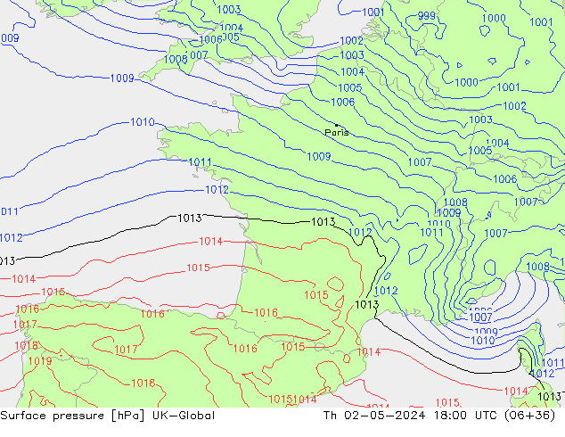 Luchtdruk (Grond) UK-Global do 02.05.2024 18 UTC