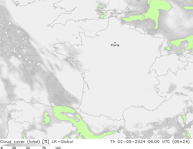 Wolken (gesamt) UK-Global Do 02.05.2024 06 UTC