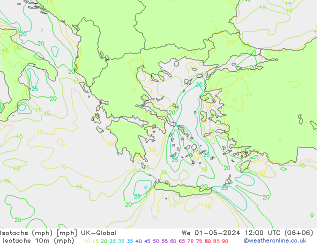 Isotachs (mph) UK-Global St 01.05.2024 12 UTC