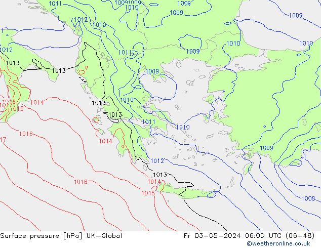 Surface pressure UK-Global Fr 03.05.2024 06 UTC