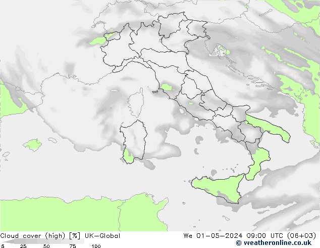 Bulutlar (yüksek) UK-Global Çar 01.05.2024 09 UTC