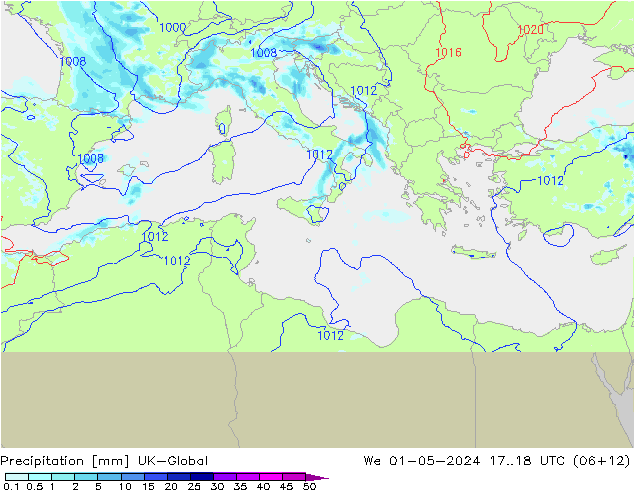 Precipitation UK-Global We 01.05.2024 18 UTC