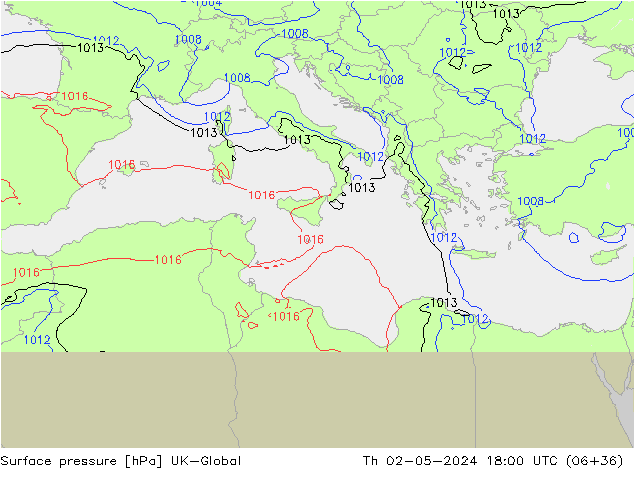 Yer basıncı UK-Global Per 02.05.2024 18 UTC